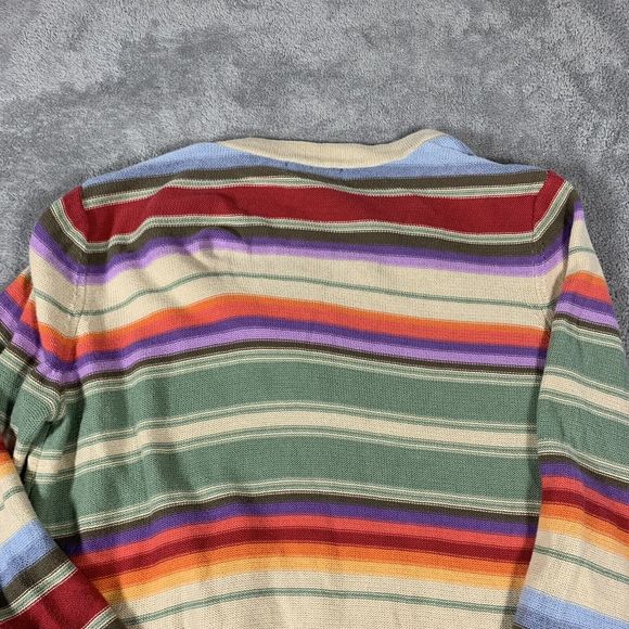Chaps Rainbow Colorful Striped Knit Sweater Size Medium Women’s - Picture 8 of 11